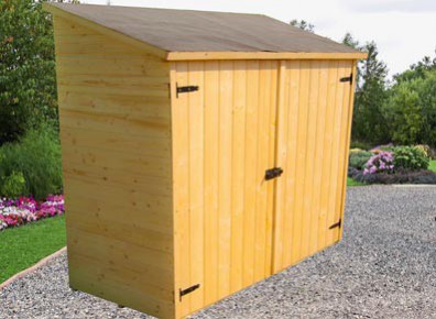 Petit abri ou armoire en bois pas chère et résistante pour entreposer vos vélos ou du matériel pour le jardin
